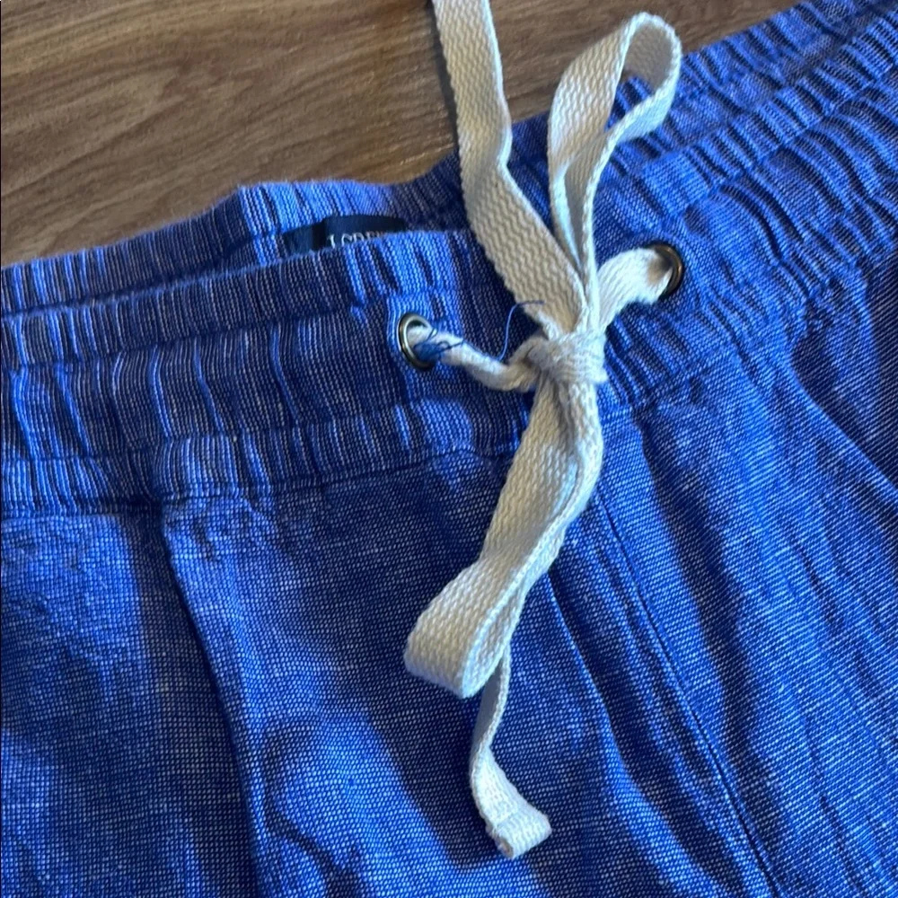 J crew linen Blue Drawstring Shorts